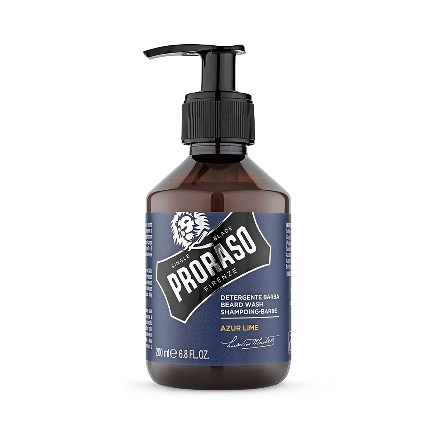 Proraso beard wash Azur Lime 200ml bottle, UK version