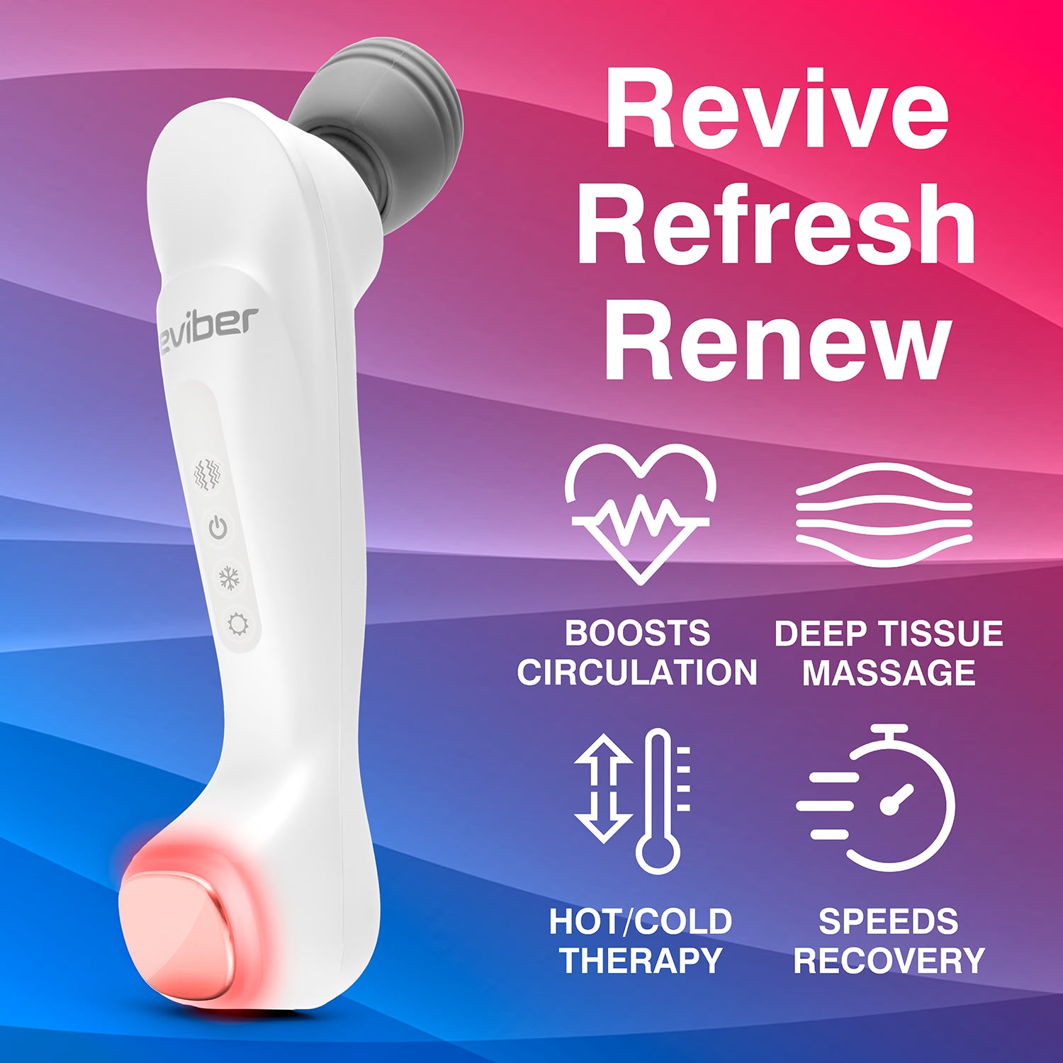 Reviber deep tissue body massager with hot cold therapy, UK version