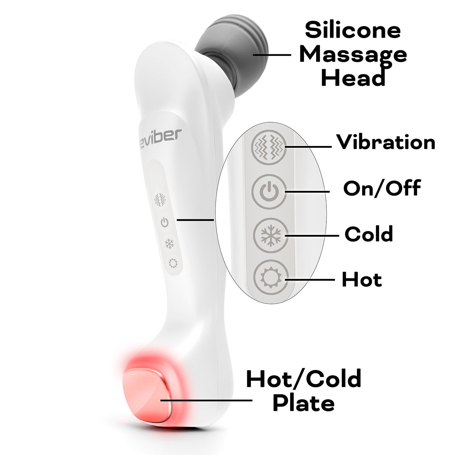 Reviber deep tissue body massager with hot cold therapy, UK version