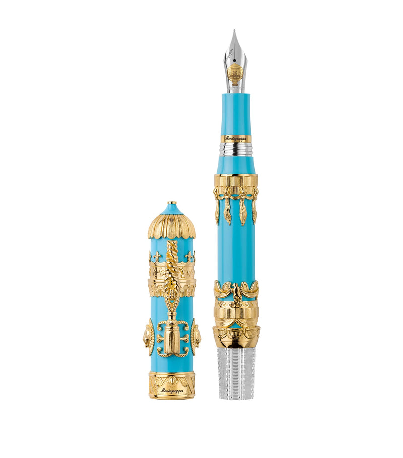 Montegrappa resin and yellow gold Montgolfier fountain pen, imported from the UK