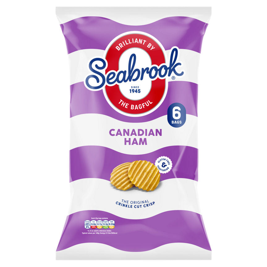 Seabrook Crinkle Cut Canadian Ham Multipack Crisps