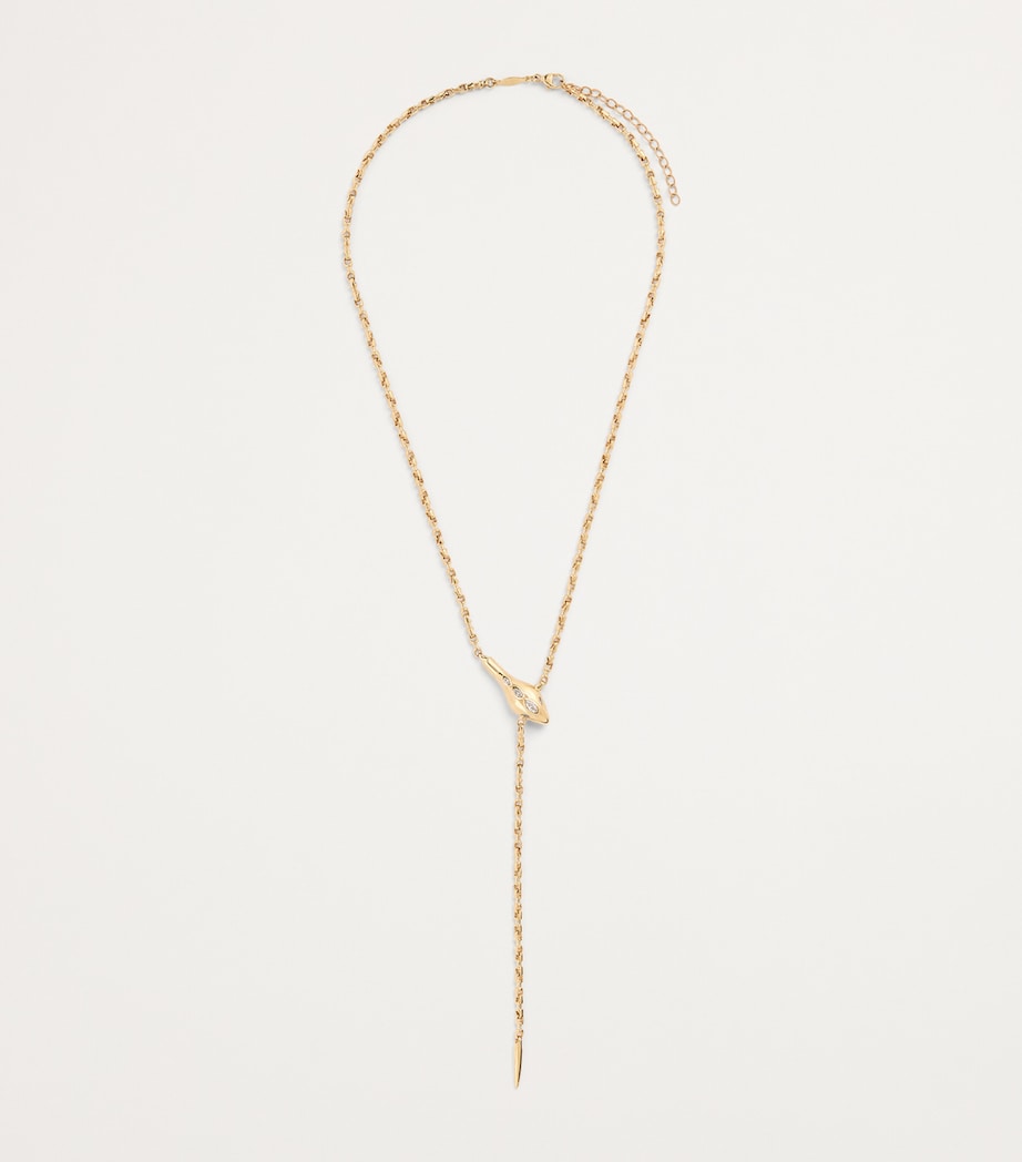 Jacquie Aiche yellow gold and diamond snake necklace, imported from the UK
