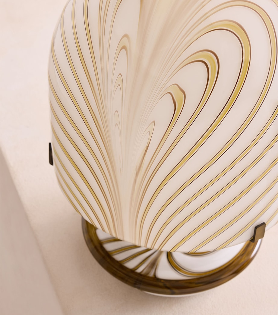 Glass Dimmable Table Lamp with Bell-Shaped Shade, 38cm Height