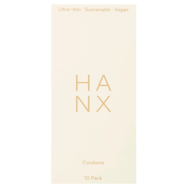 HANX vegan condoms standard size 10 pack, imported from the UK