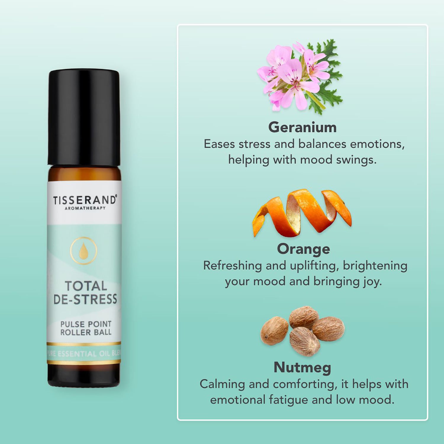 Tisserand De-Stress Roller Ball 10ml, imported from the UK