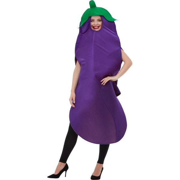 Smiffys aubergine costume with hooded tabard - British product