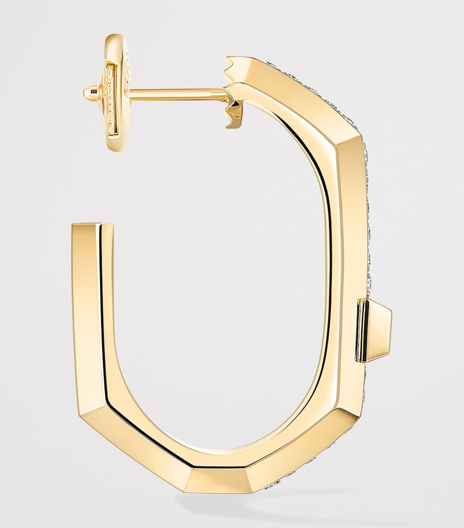 Messika Modernist kleine gelbgoldfarbene Diamant-Creolen 0,10ct (Britische Marke)
