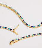 Jennifer Meyer yellow gold diamond turquoise lapis tennis bracelet, UK version