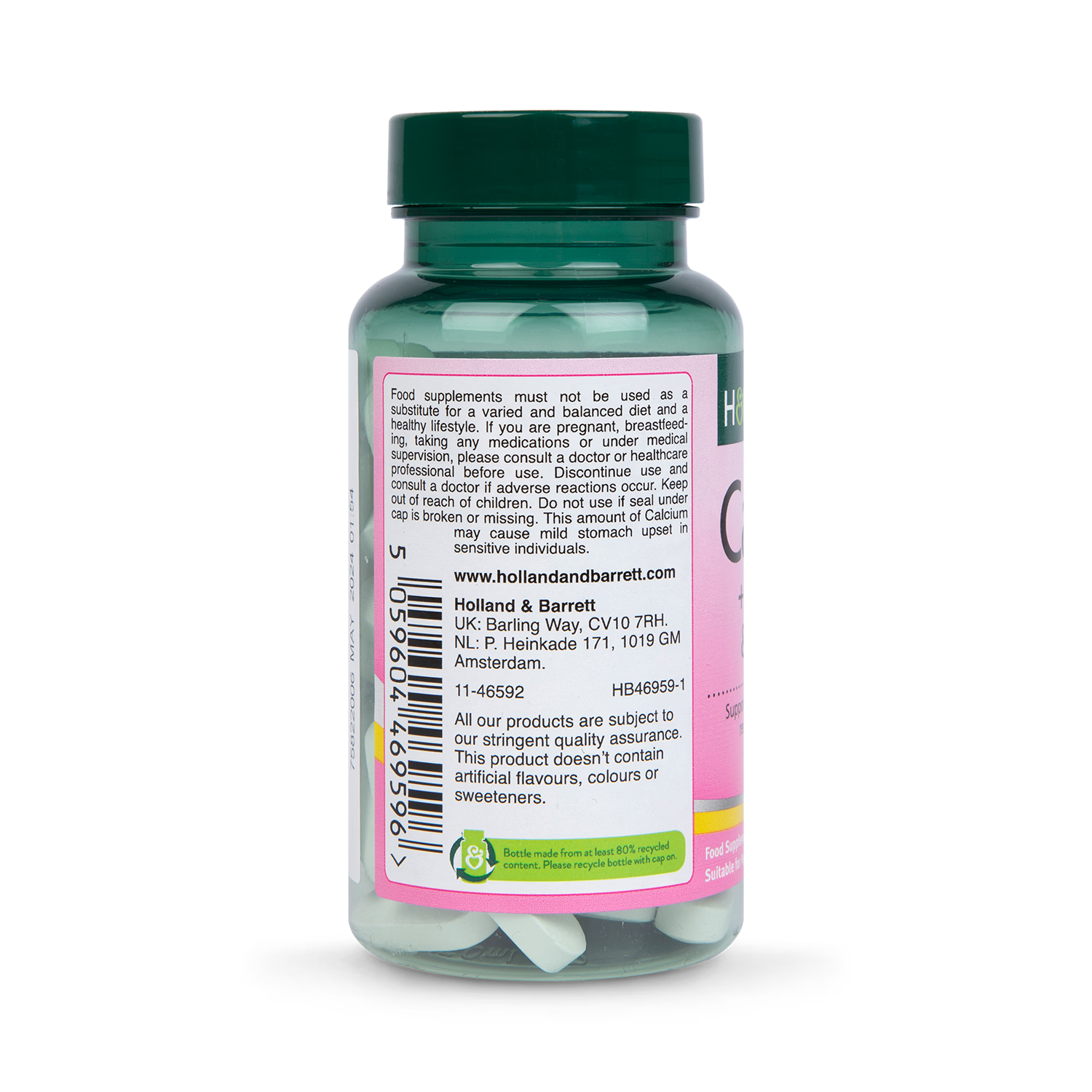 Holland & Barrett Bone Calcium Vitamin D Tablets 60 Count, UK version