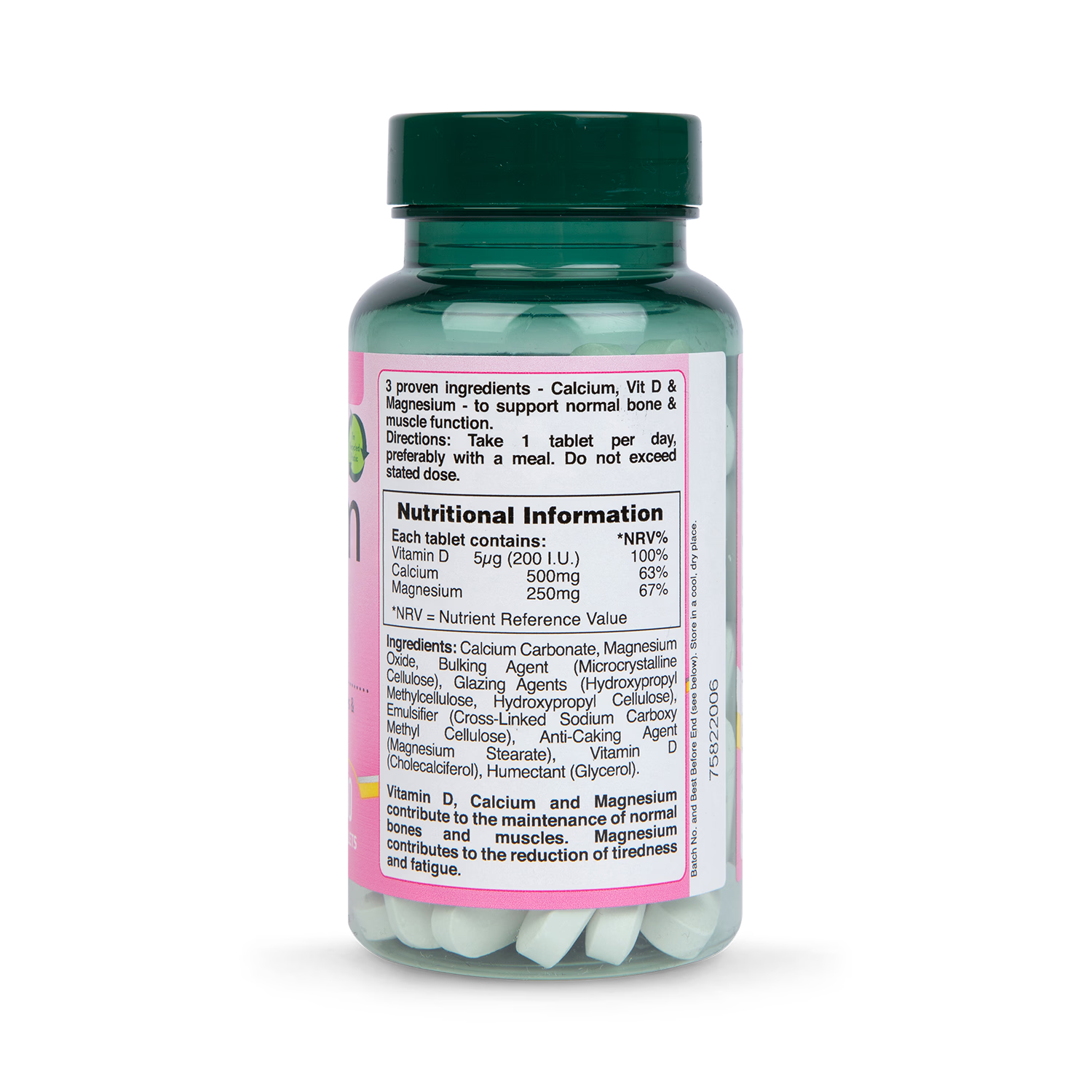 Holland & Barrett Bone Calcium Vitamin D Tablets 60 Count, UK version
