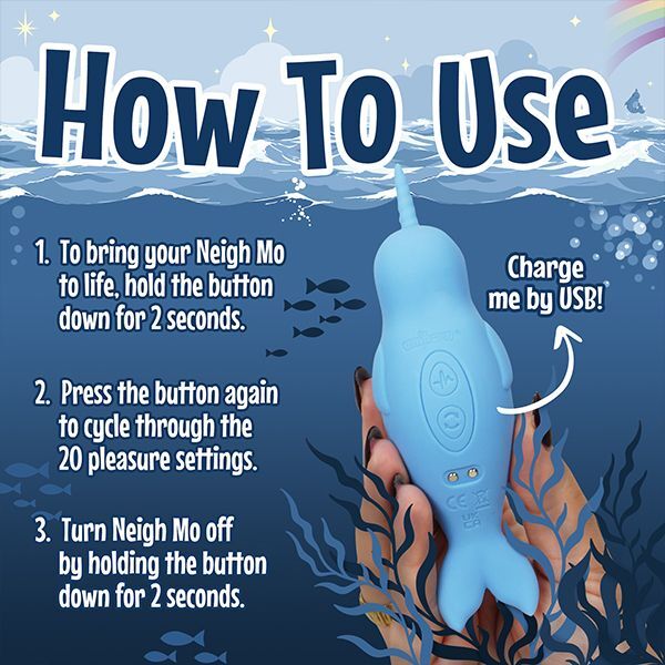 Unihorn of the Sea Neigh Mo narwhal vibrator (British brand)