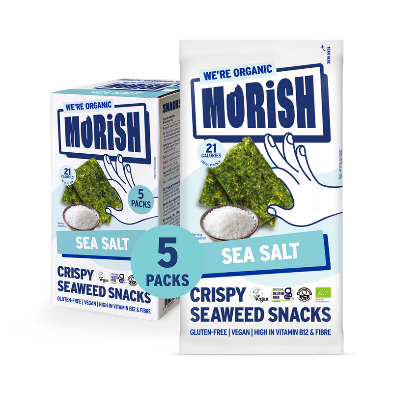 Morish Snacks organic seaweed snacks sea salt 5x4g, UK version