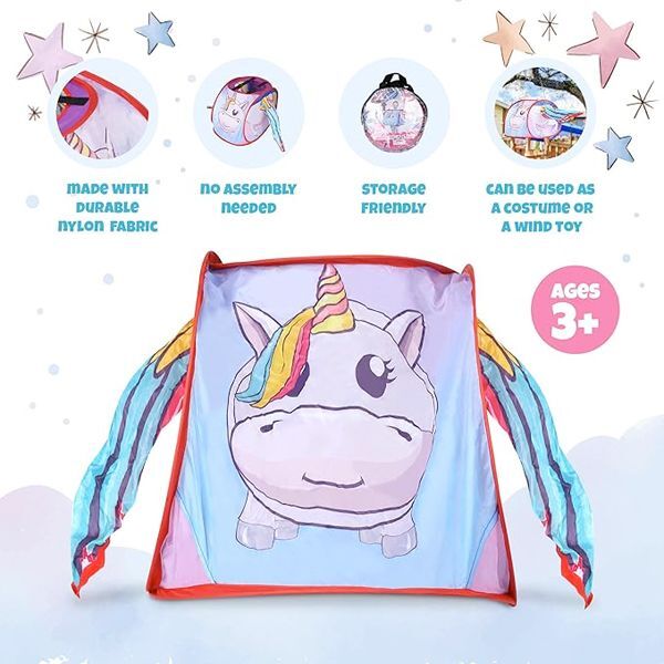 Rainbow Colours pop-up unicorn costume (British brand)