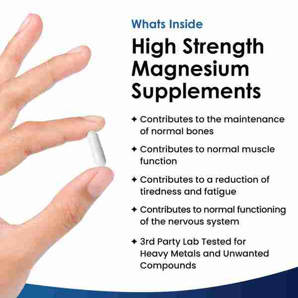 Magnesium Citrate 1620mg High Strength - Bones, Muscle 120s