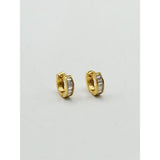 SVNX mini huggie hoop earrings with clear stones 1.5cm, UK version