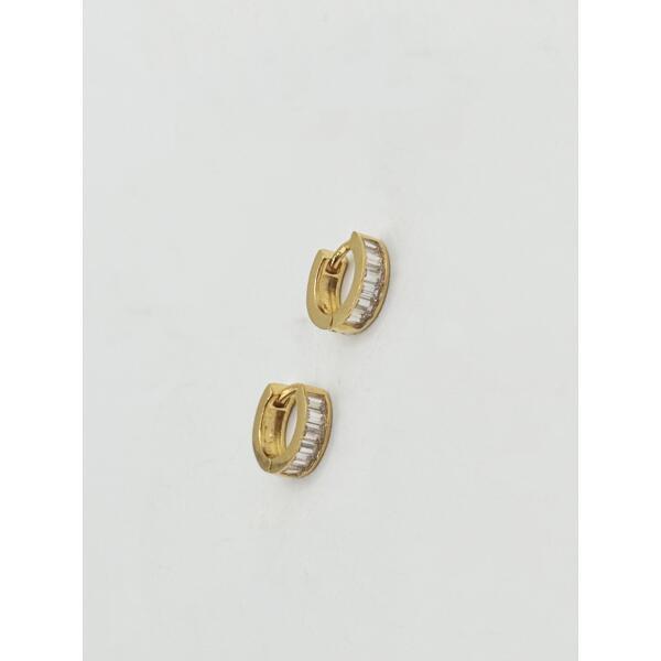 SVNX mini huggie hoop earrings with clear stones 1.5cm, UK version