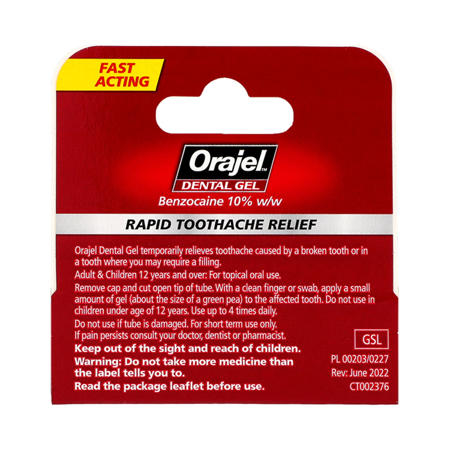 Orajel Dental Gel 5,3g - Britisches Produkt