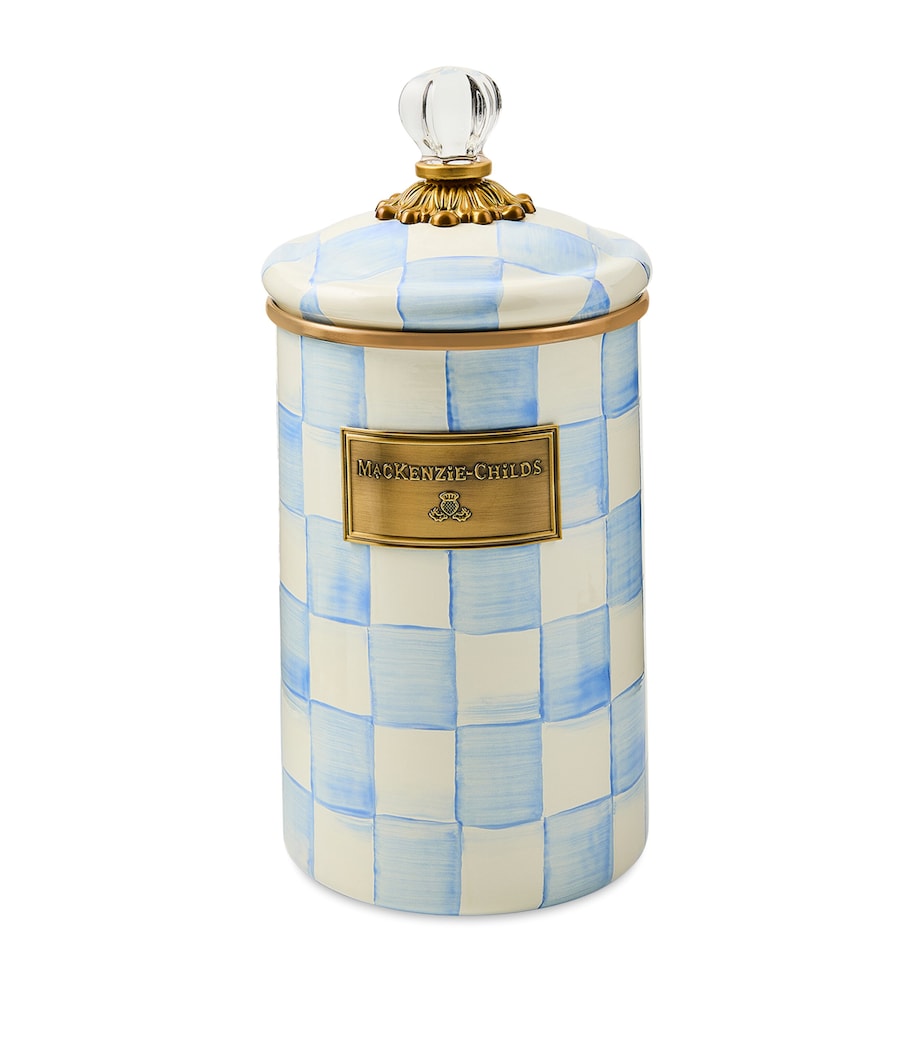 MacKenzie-Childs Sky Check canister 25cm home decor, imported from the UK