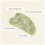 Livingandhome 3 Pcs Jade Facial Set with Gua Sha & Rollers