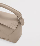 LOEWE Mini Puzzle Edge top-handle bag in calfskin, imported from the UK