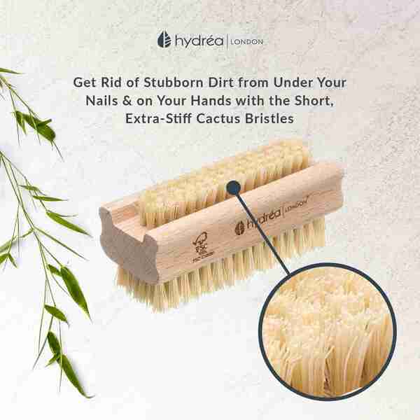 Hydréa London extra tough nail brush with cactus bristles (British brand)