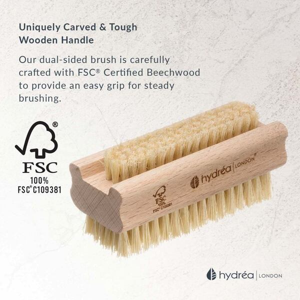 Hydréa London extra tough nail brush with cactus bristles (British brand)