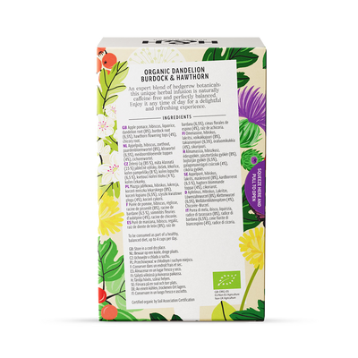 Thé bio de Pissenlit, Bardane et Aubépine Heath & Heather 20 sachets de thé