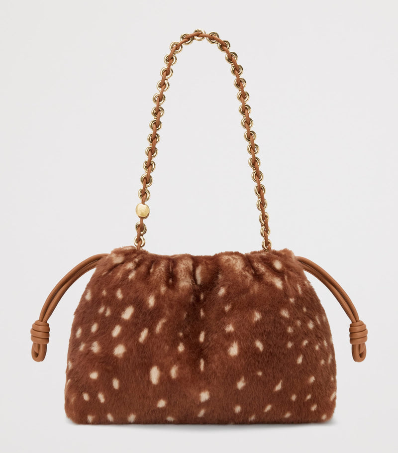 LOEWE medium shearling Flamenco shoulder bag, imported from the UK