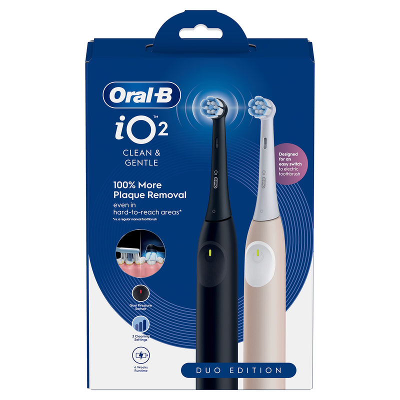 Oral-B iO 2 electric toothbrush 2-pack Black & Pink, UK version