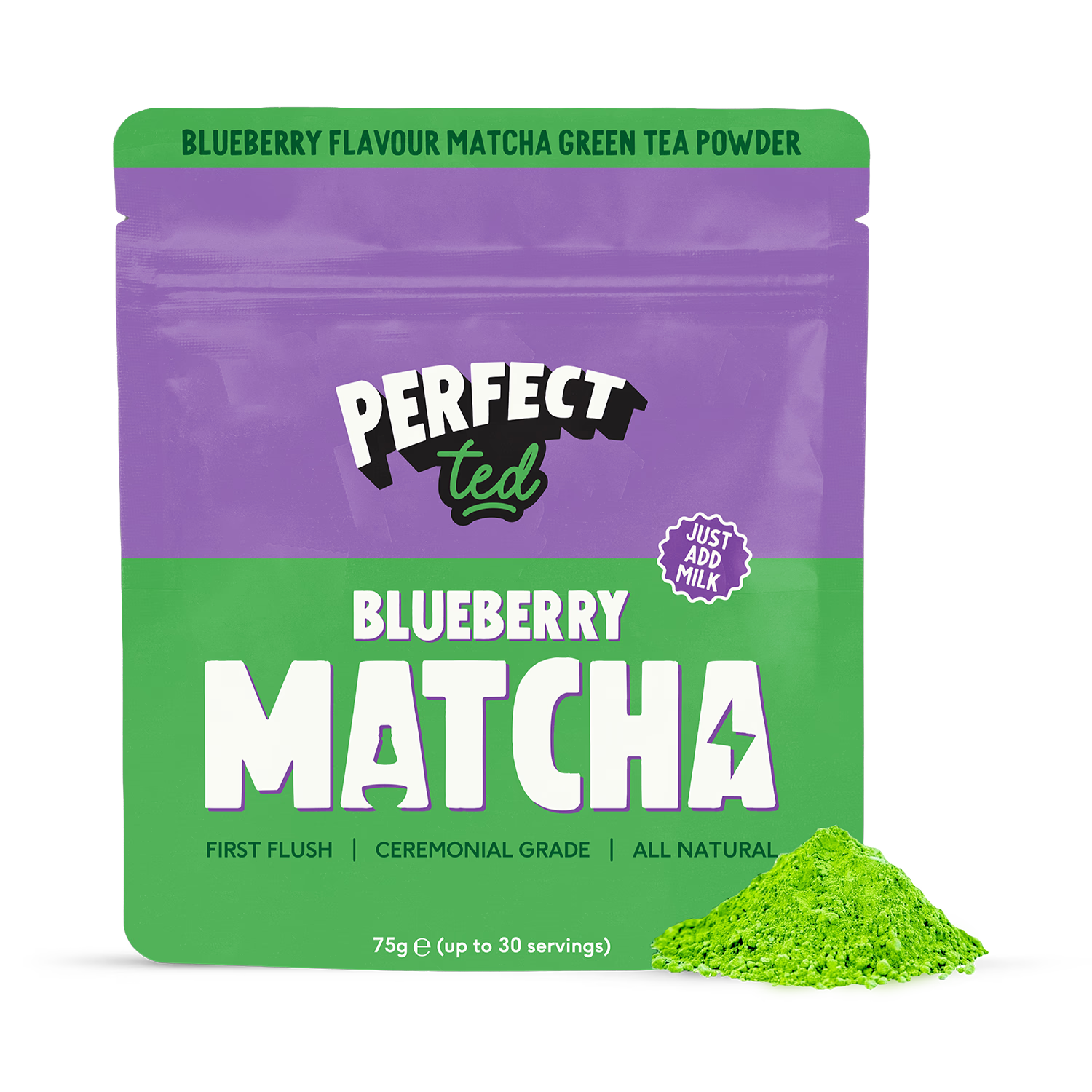 PerfectTed Blueberry Matcha Tea Powder 75g, UK version