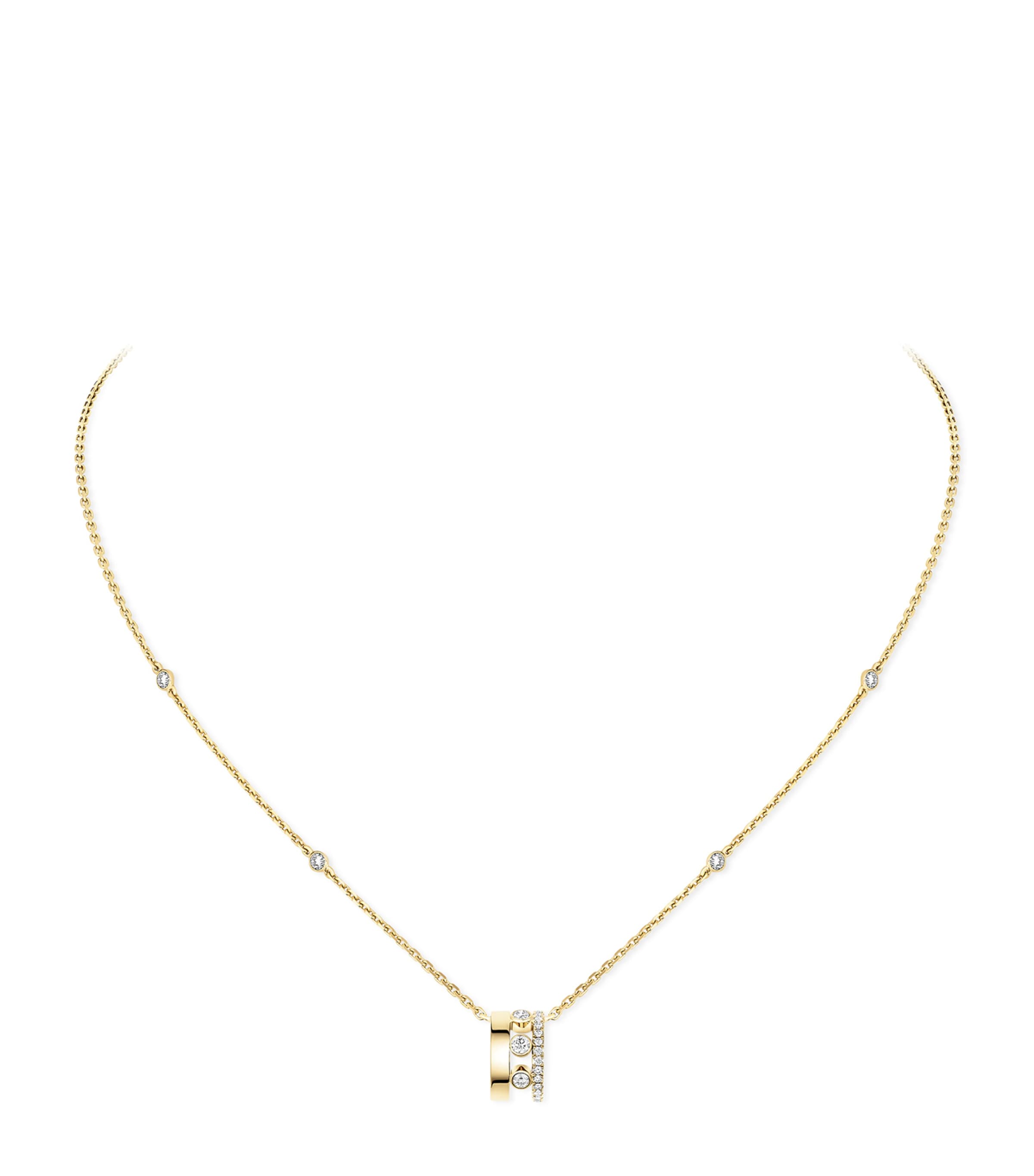 Messika Move Romane yellow gold diamond necklace 0.31ct, imported from the UK