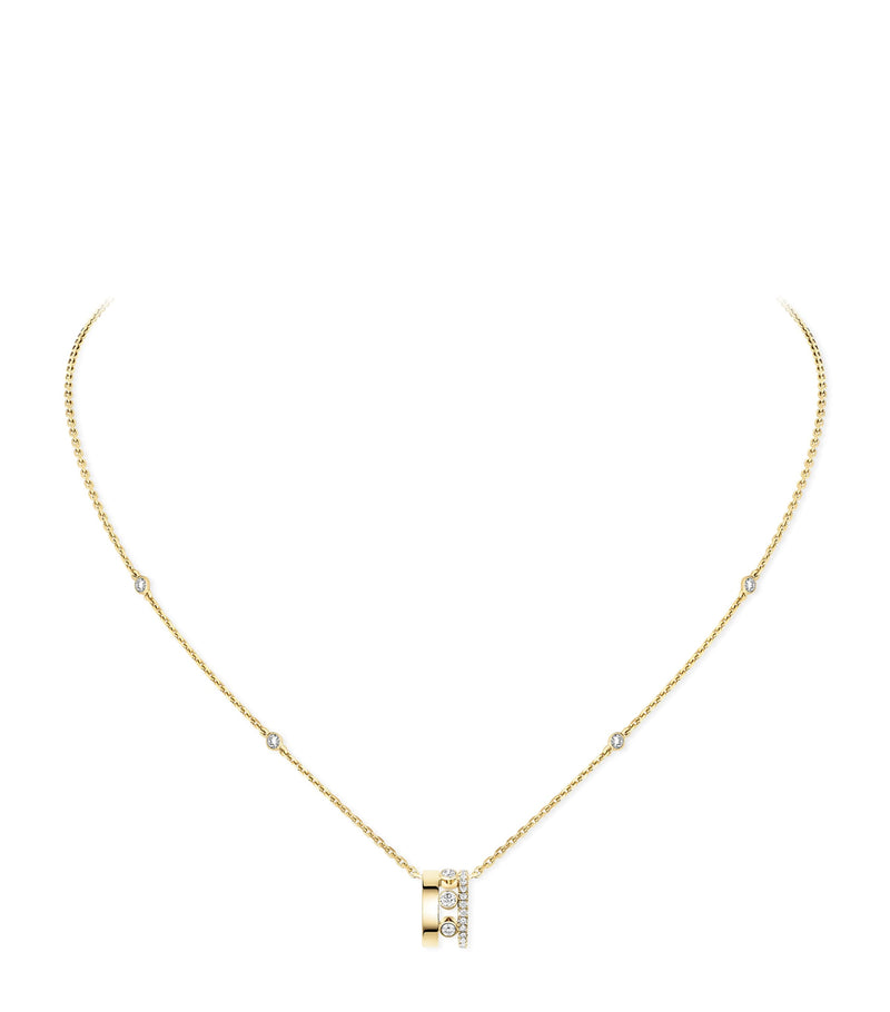 Messika Move Romane yellow gold diamond necklace 0.31ct, imported from the UK