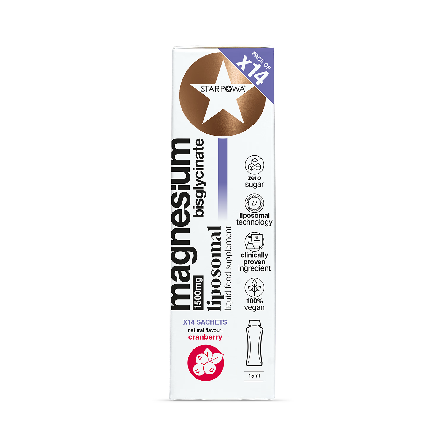 Starpowa magnesium liposomal cranberry 14 sachets - British product