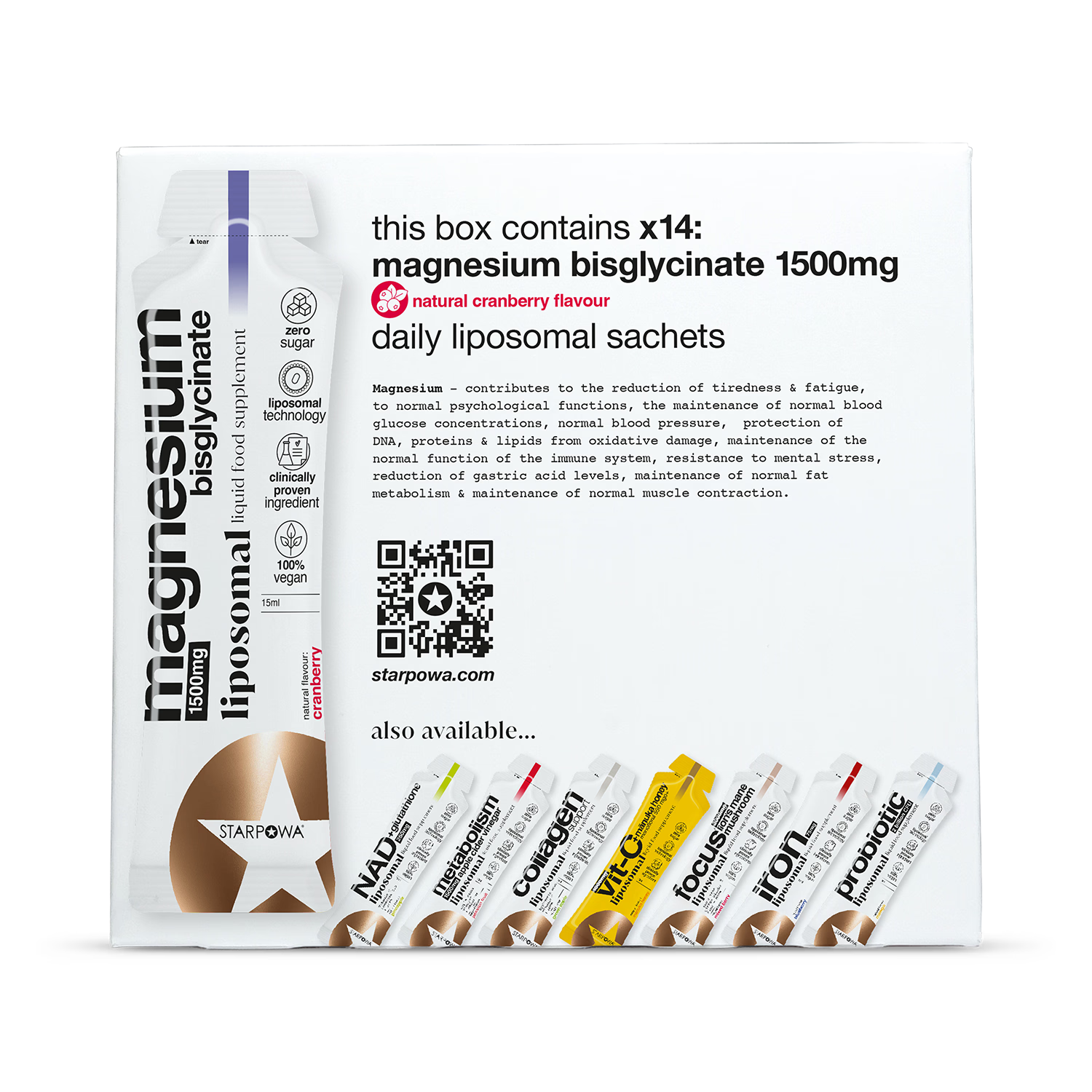 Starpowa magnesium liposomal cranberry 14 sachets - British product