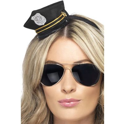 Superdrug Smiffys Mini Cop Hat Black with Badge and Rope Detail- Buy online at McGrocer