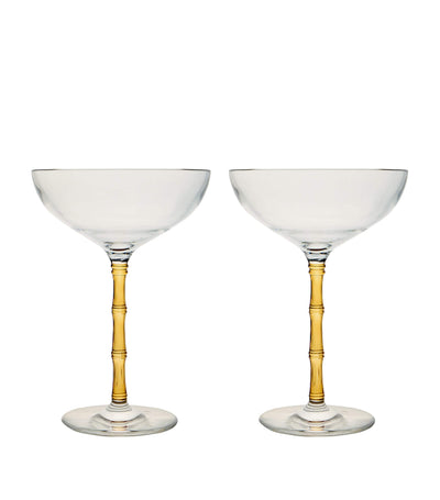 La Doublej Bamboo Coupe Glass Barware Sett med 2