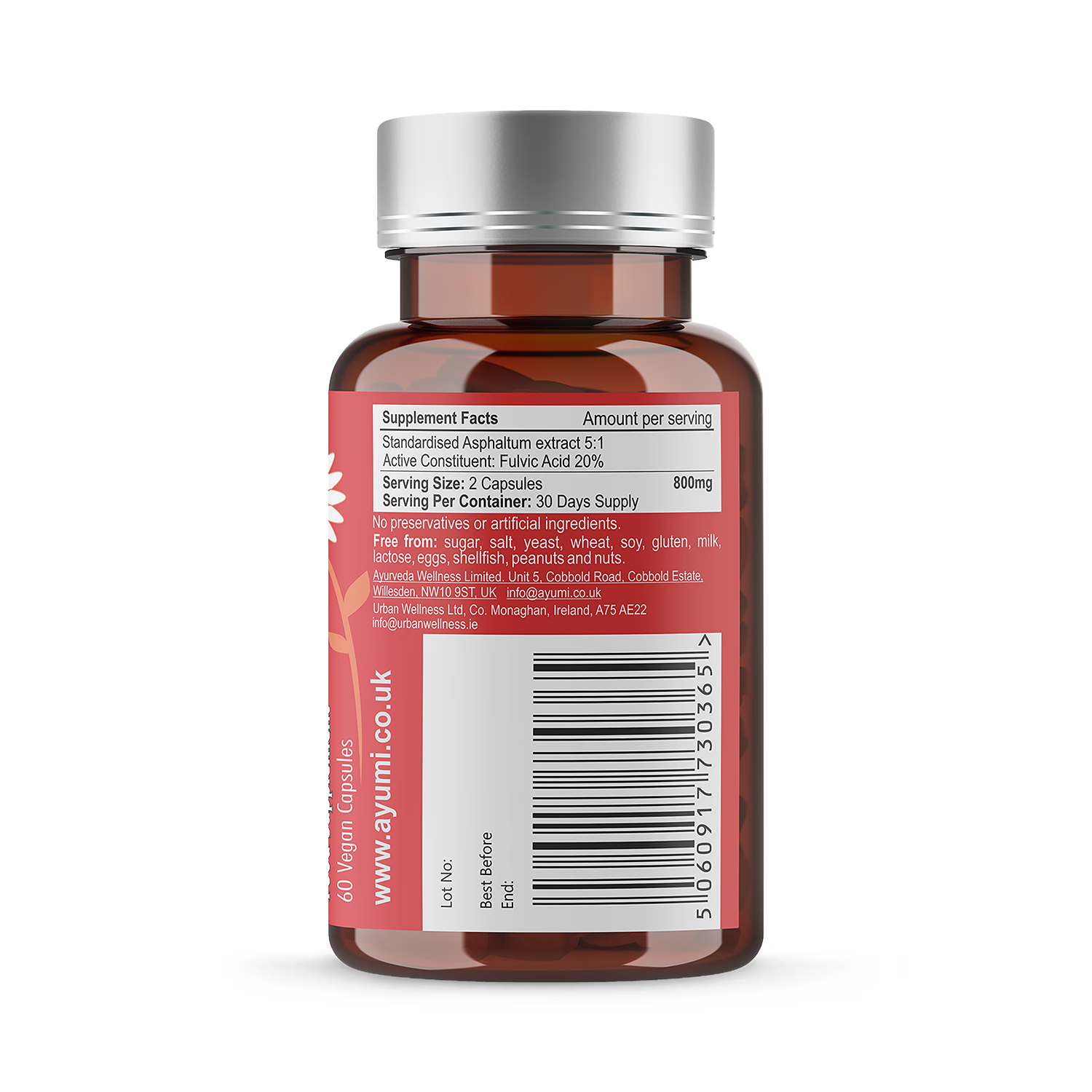 Ayumi Shilajit vegan capsules 60 capsules, imported from the UK