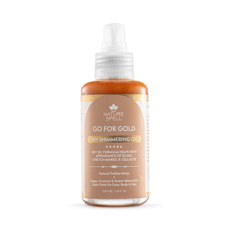 Nature Spell Go For Gold shimmering oil 100ml, imported from the UK