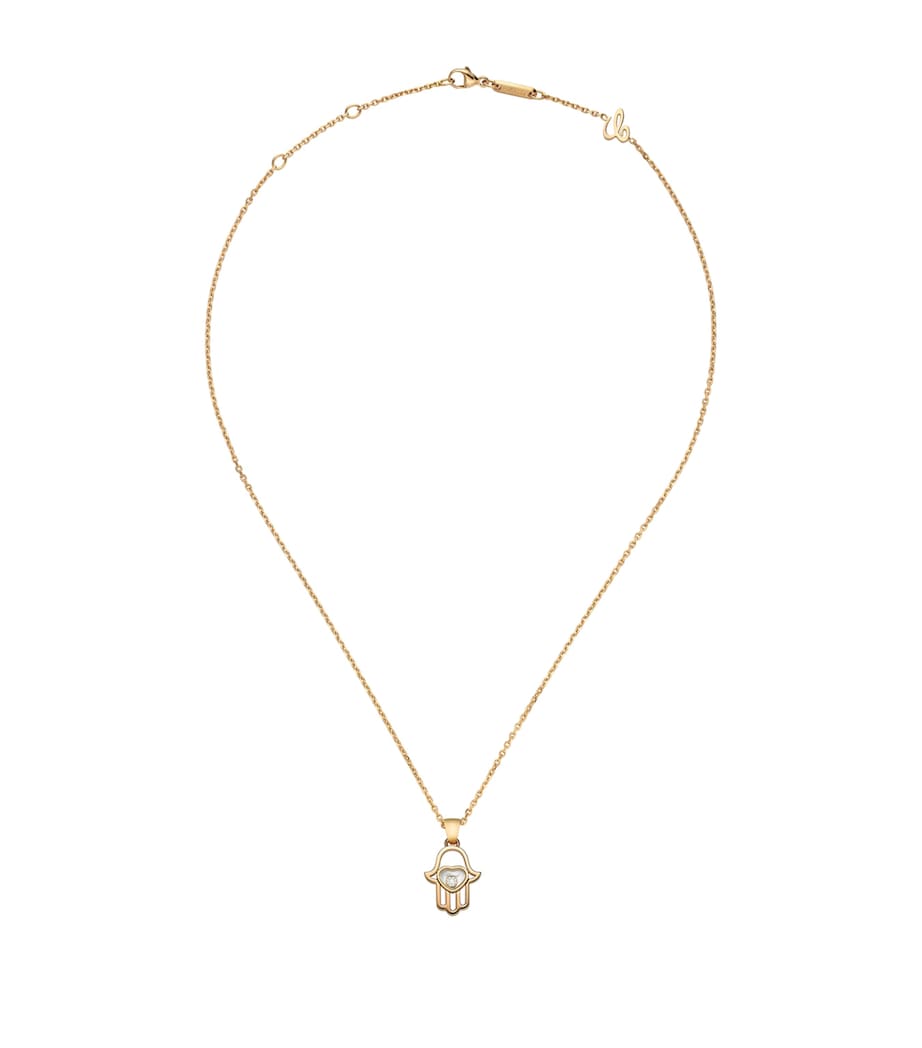 Chopard rose gold diamond Good Luck necklace 42cm, UK version