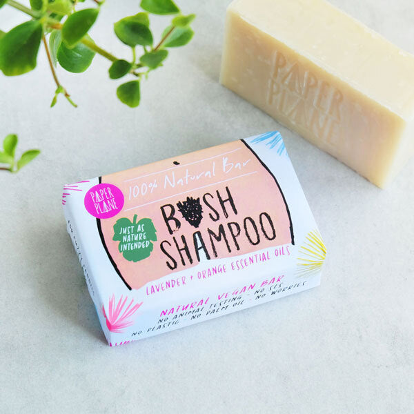 Paper Plane bush shampoo bar 95g, imported from the UK