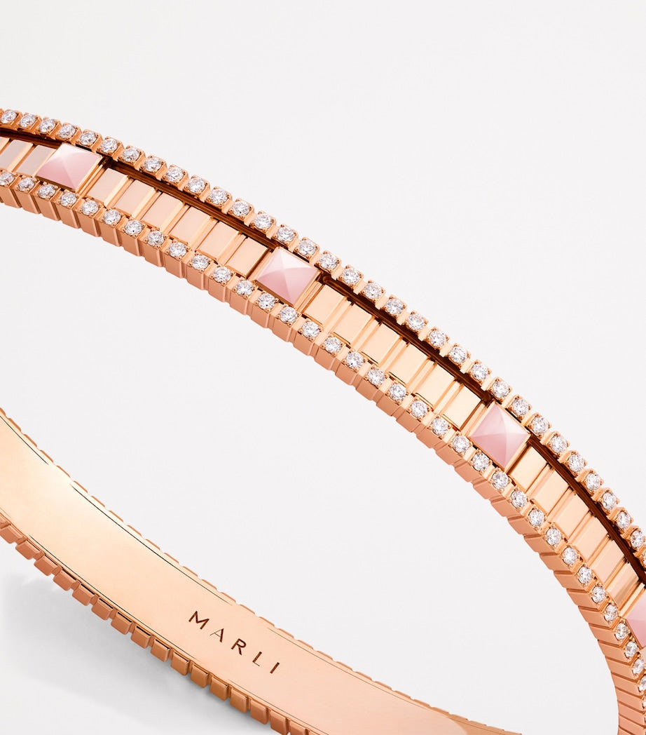 Marli New York rose gold diamond quartzite bangle, UK version