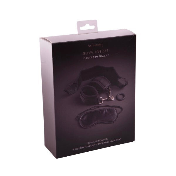 Ann Summers blowjob set includes blindfold handcuffs ring strap (British brand)