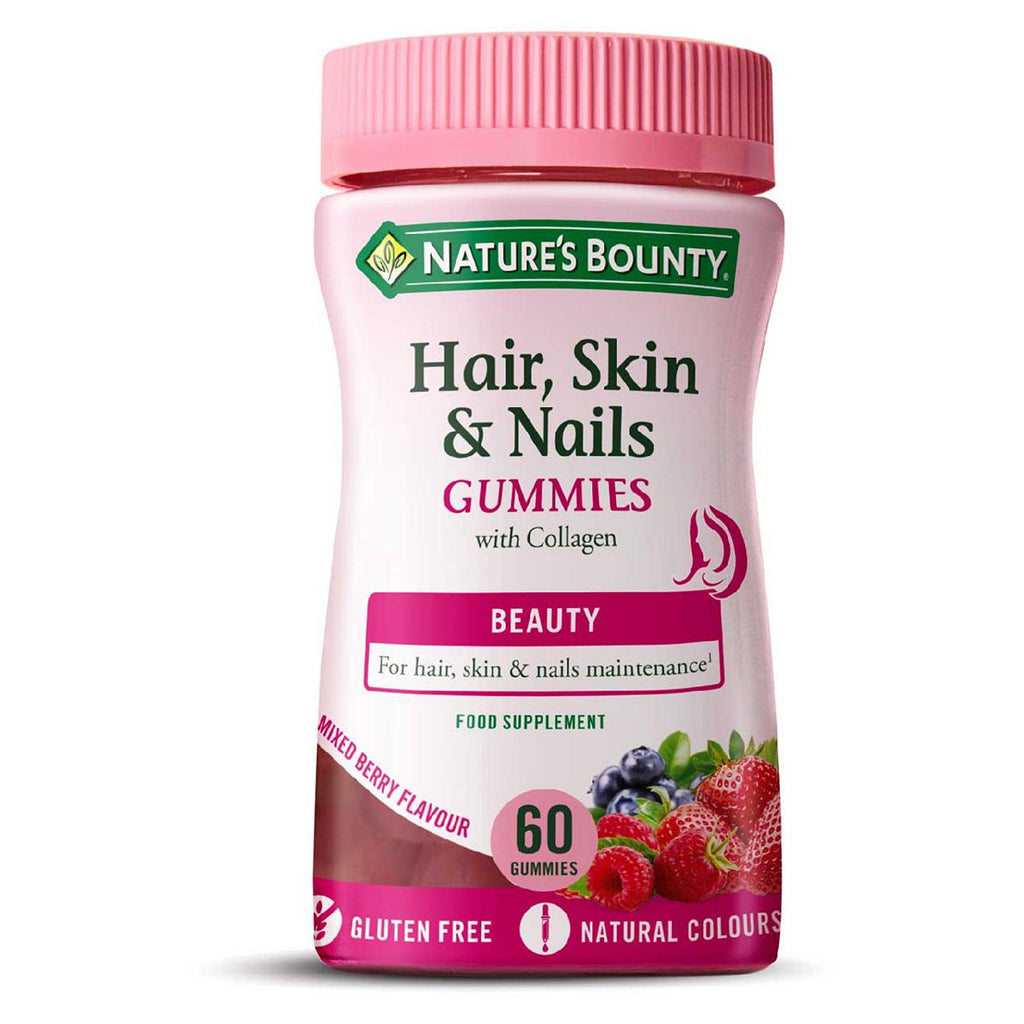 Nature's Bounty Hair, Skin & Nails 60 Mixed Berry Flavour Gummies