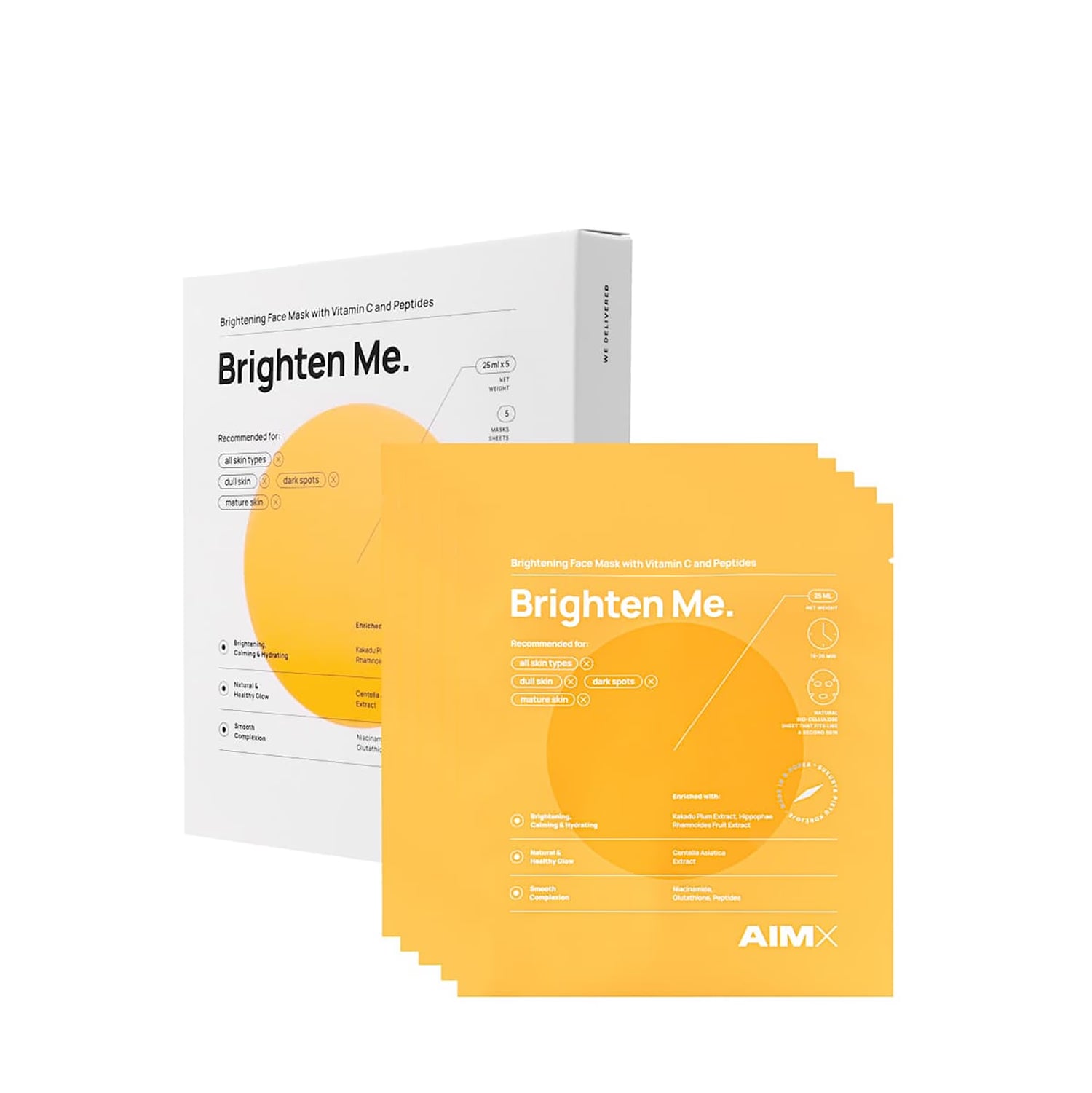 AimX Brighten Me sheet mask 5 sheets 25ml - British product