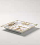 GINORI porcelain change tray with hand-painted gold florals, UK version