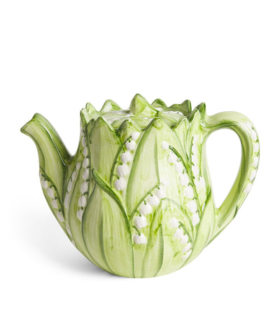 Harrods Les Ottomans Lilly Of The Valley Hand-Painted Teapot- Buy online at McGrocer