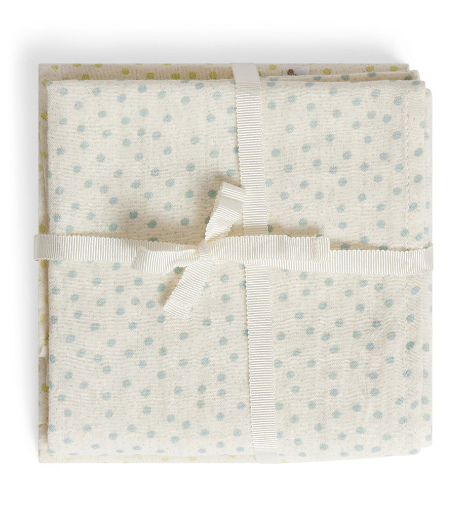 Bonpoint spot muslin cloths 2-pack soft cotton (British brand)