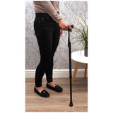 Aidapt Extendable Black Walking Cane with Strap GOODS Superdrug   