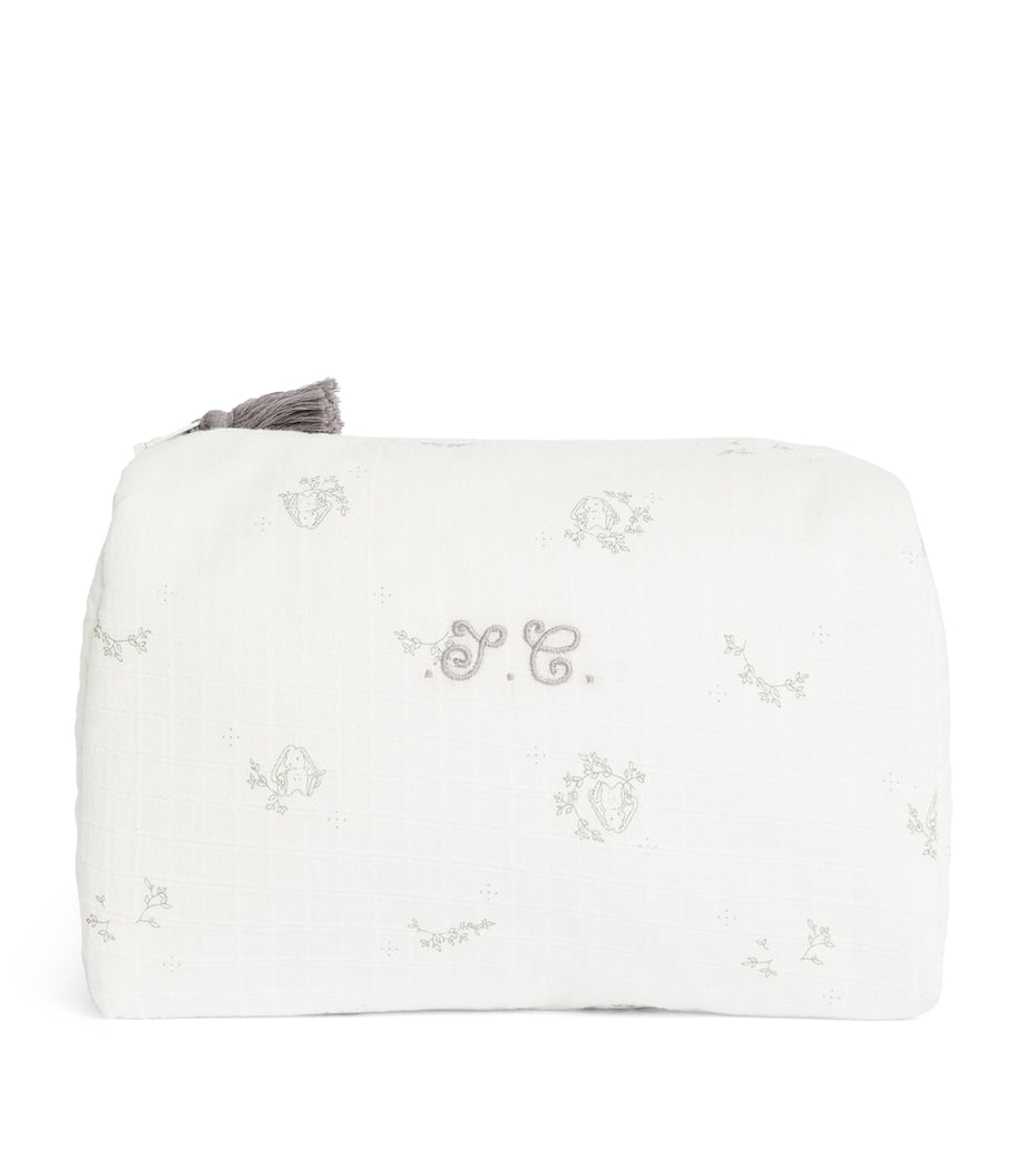 Tartine et Chocolat cotton rabbit print toiletry bag, imported from the UK