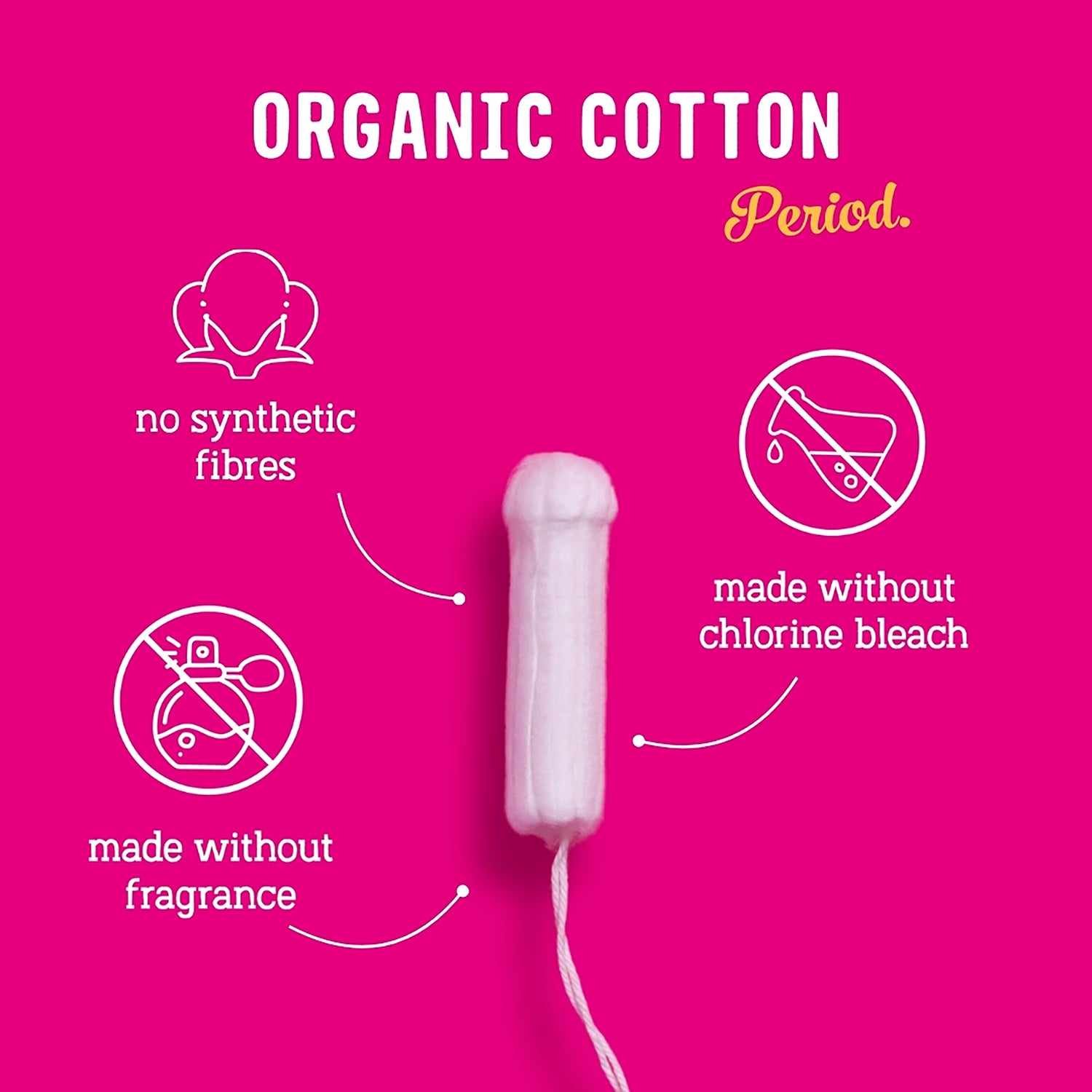 Flo Organic Cotton Applicator Tampon 14 Count - British product